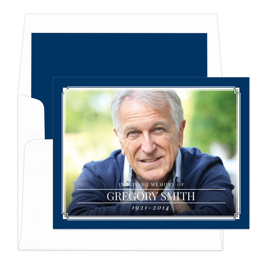 Navy Classic Photo Sympathy Cards